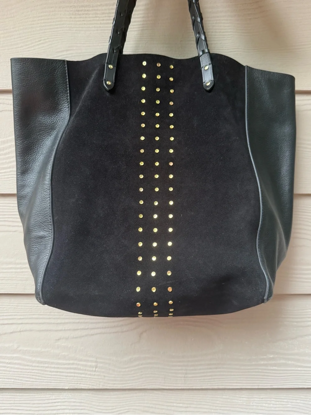 Kempton & Co.  Black Tote Bag with Gold Stud Accent - Women Bags